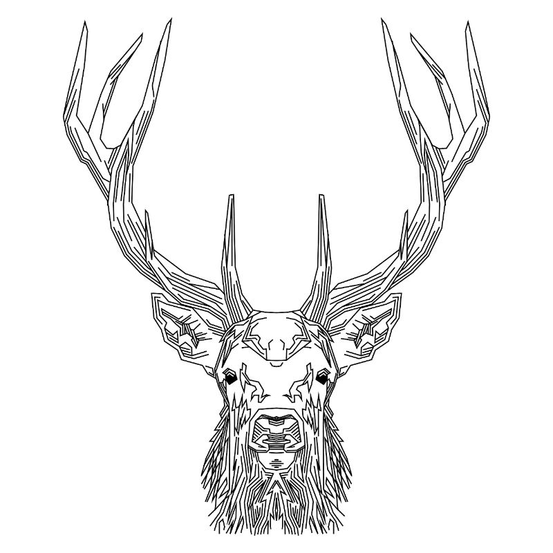 Tech Deer – Geometric Deer in Black