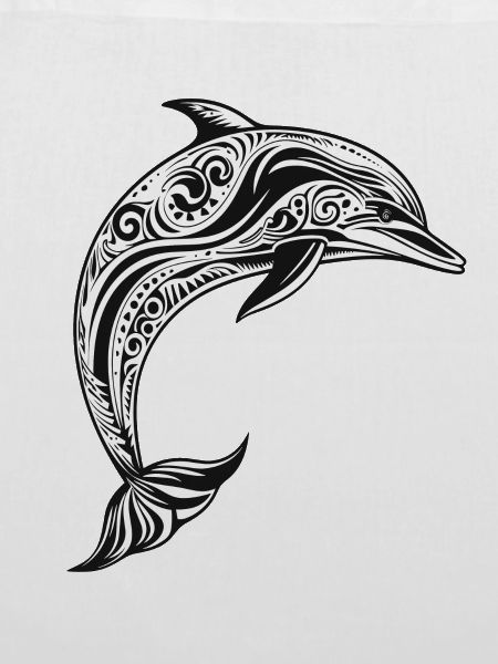 Delphin mit Maori-Motiven