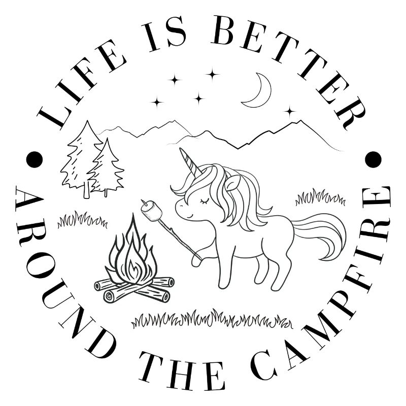arount Campfire Einhorn Mädchen