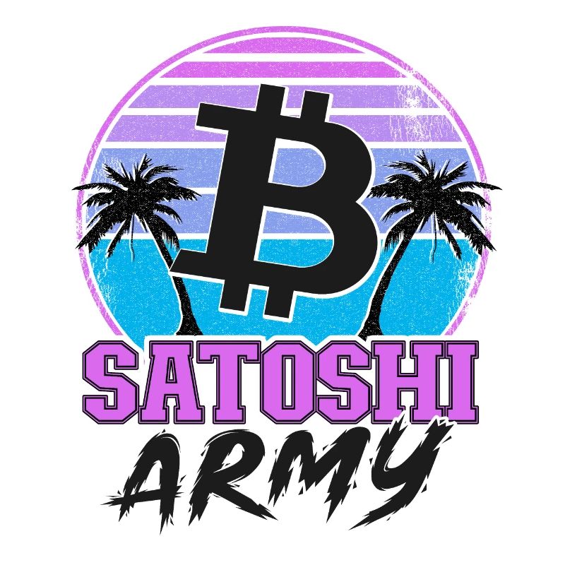 Satoshi Army Retrowave Cryptocurrency BTC Bitcoin