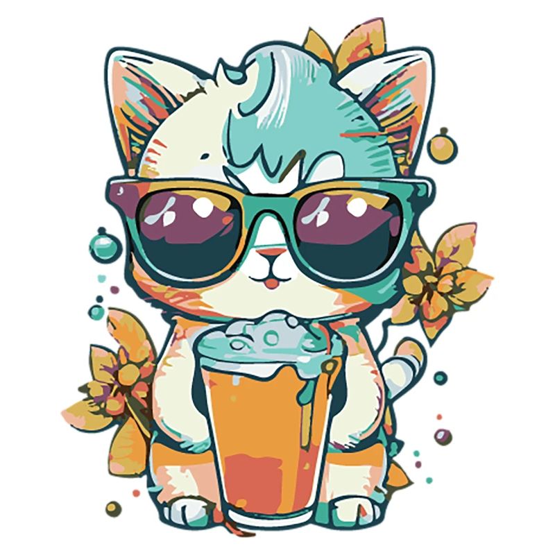 Sommer-Coolness: Katze mit Sonnenbrille