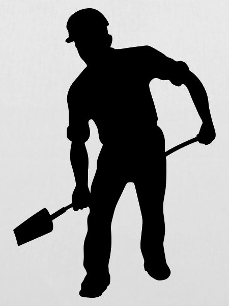 Bodenarbeiter mit der Schaufel – harte Arbeit