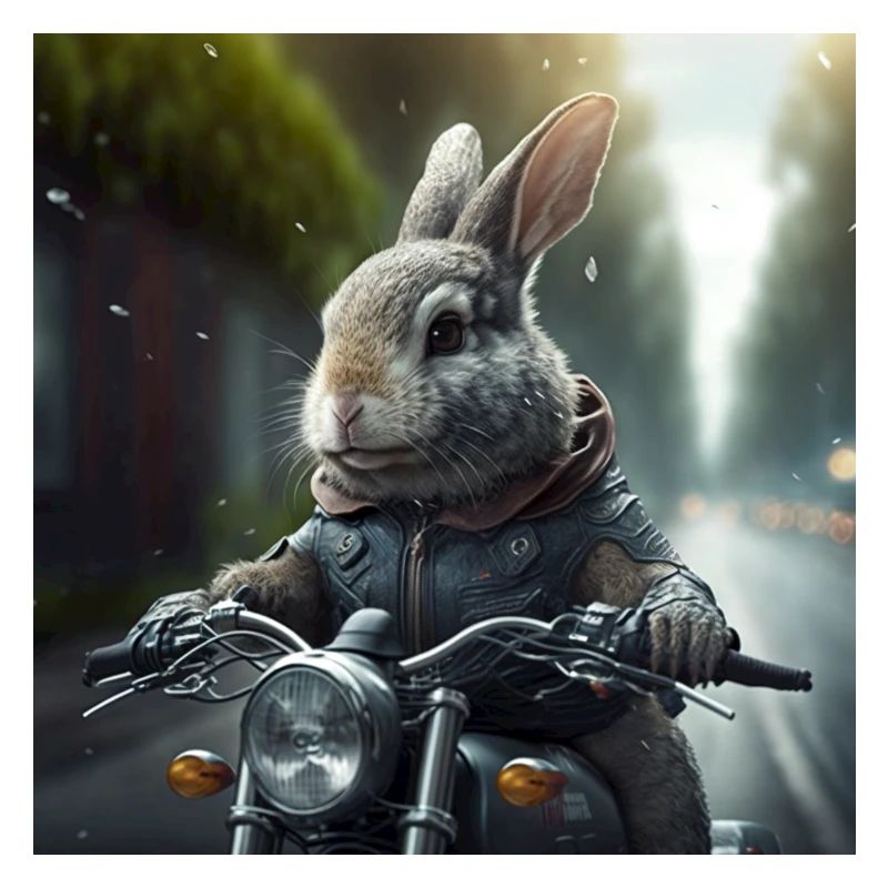 Rabbit Ride Motorcycle Easter Easter Funny Biker