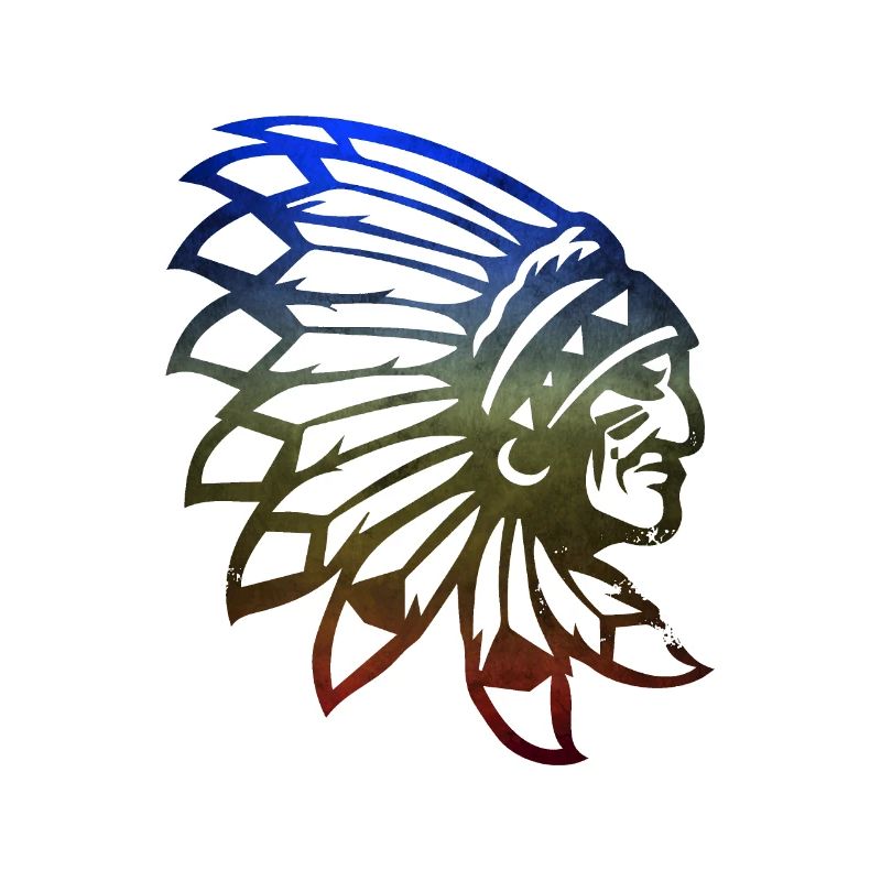Indian Warrior Indian with feathers chieftain