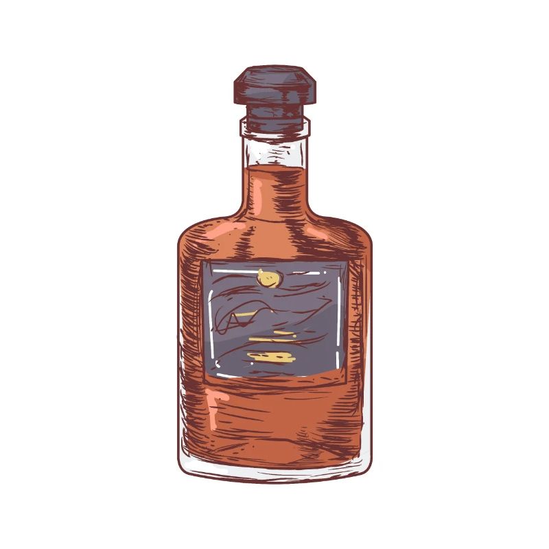 Braune Schnapsflasche mit Deckel