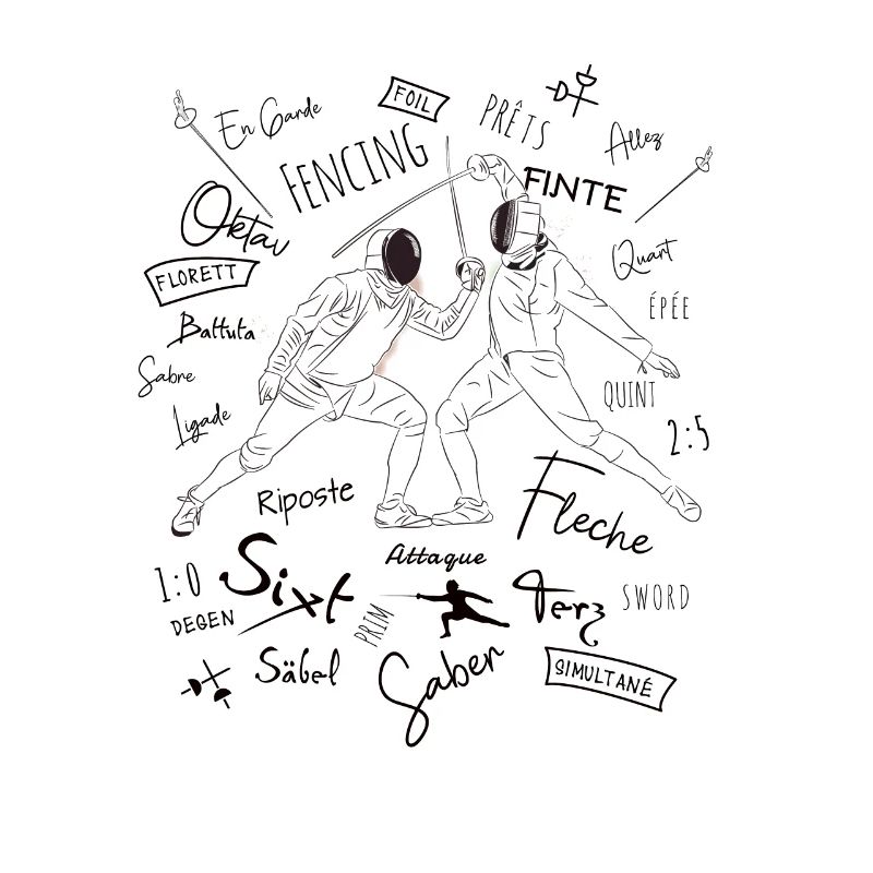 Fechten Begriffe Training Geschenk