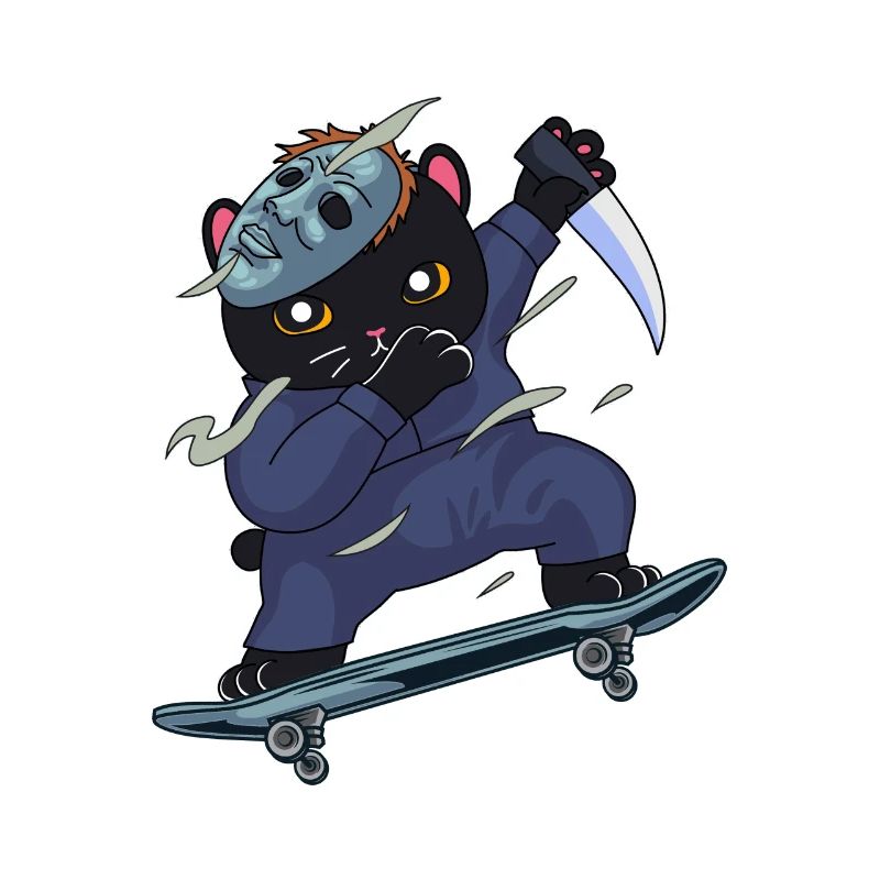 Skateboarder Katze Ninja Dab Dabbing Skateboard