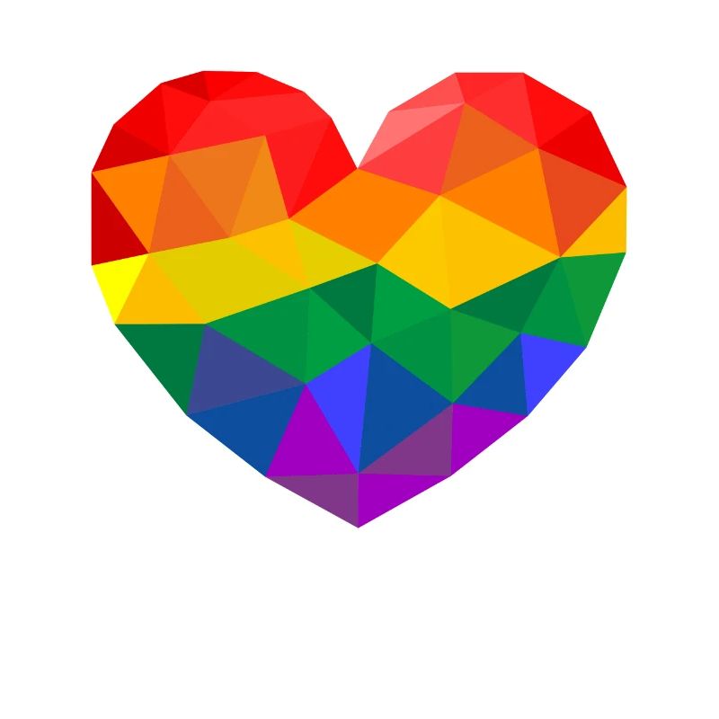 LGBTQ Plus Regenbogen Pride Herz Polygon