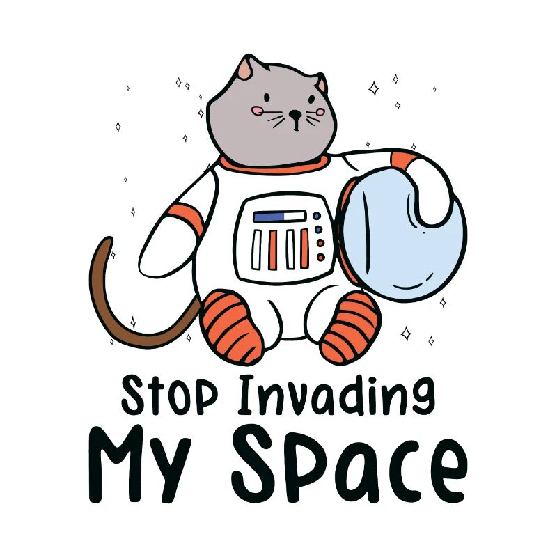 Astronaute de chat ronronnant dans l’espace