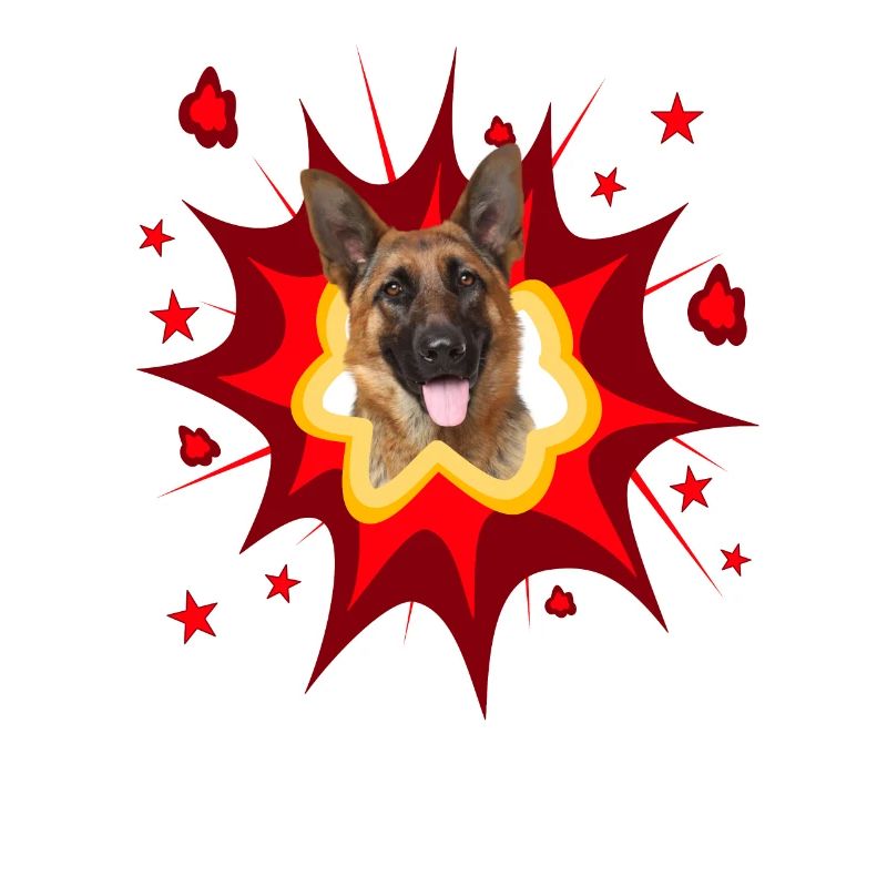 Comic Hund Design - Pow - Schäferhund