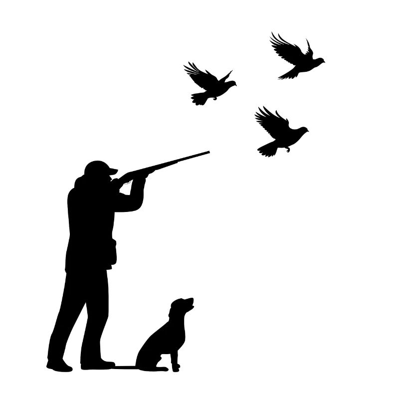 Taubenjagd Vogel Männer Jägerhund
