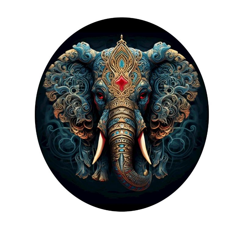 Blauer Mandala Elefant