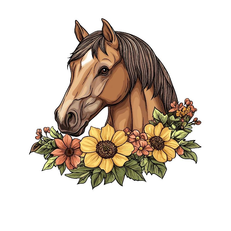 Pferd mit Blumen