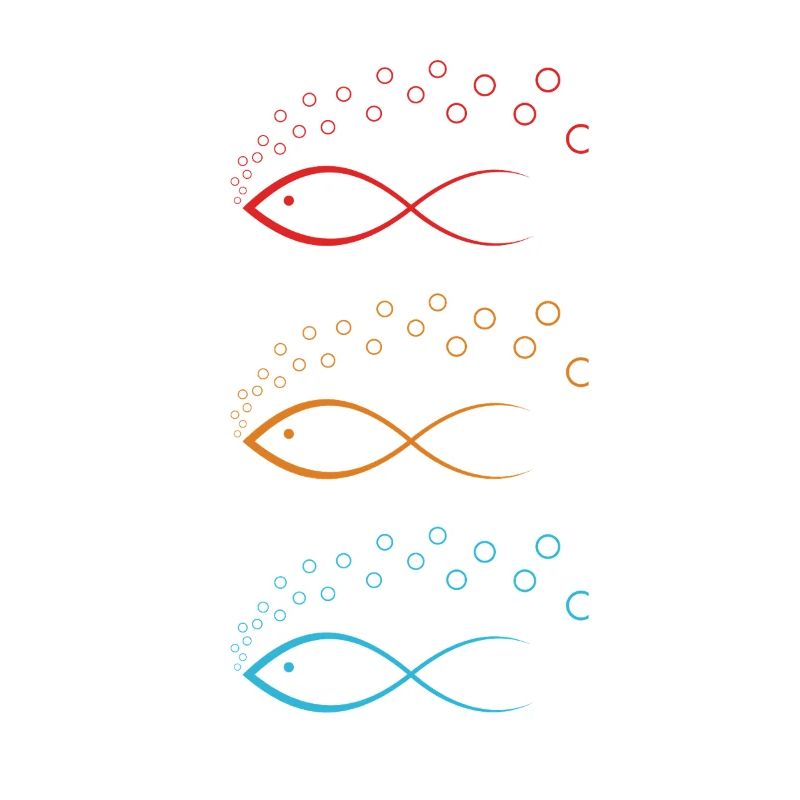 Conception de poisson coloré avec des bulles Conception de poisson coloré