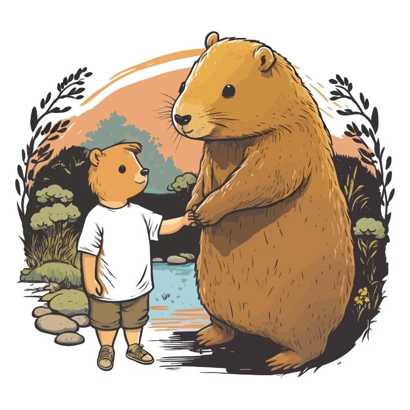 Capybara Mama und Kind Muttertag