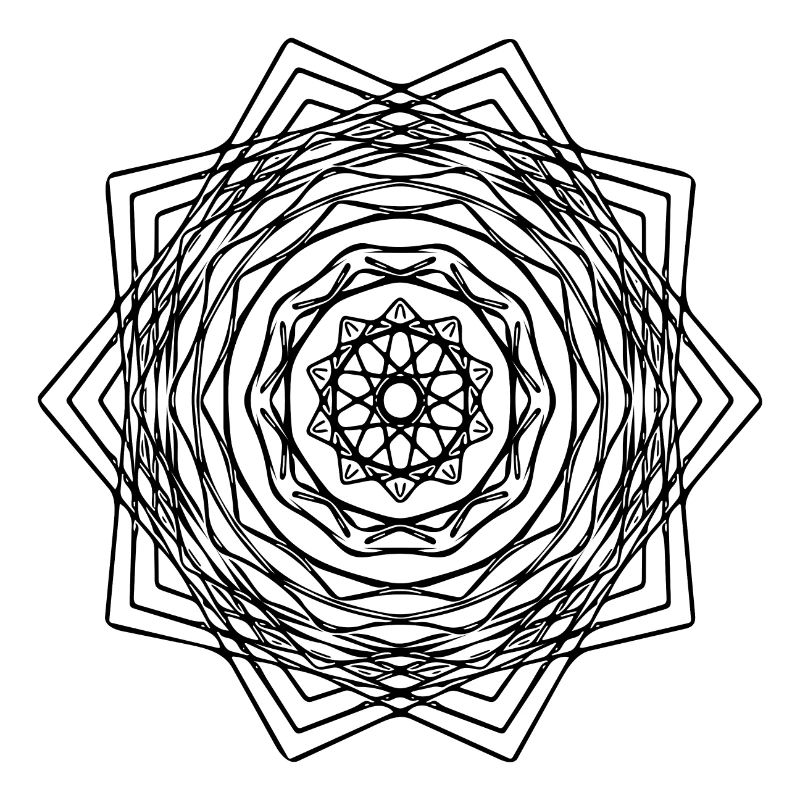 Geometric Square Mandala Square Shape
