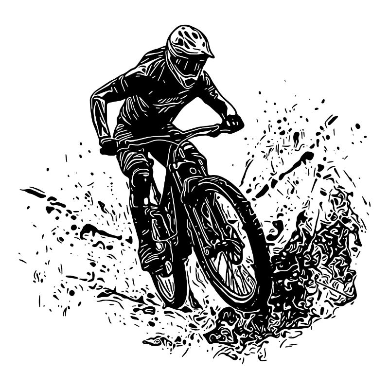Berg Mountainbiker Schlamm Spritzer Abfahrt