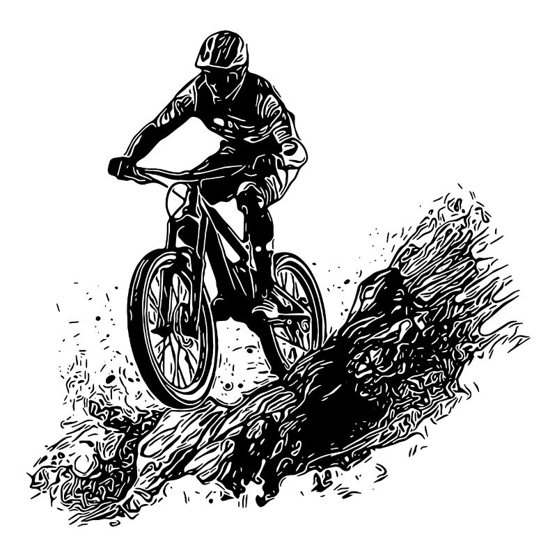 Radfahrer Schlamm Berg Abfahrt