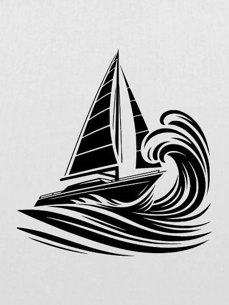 Schnelles Segelboot bei Wellengang