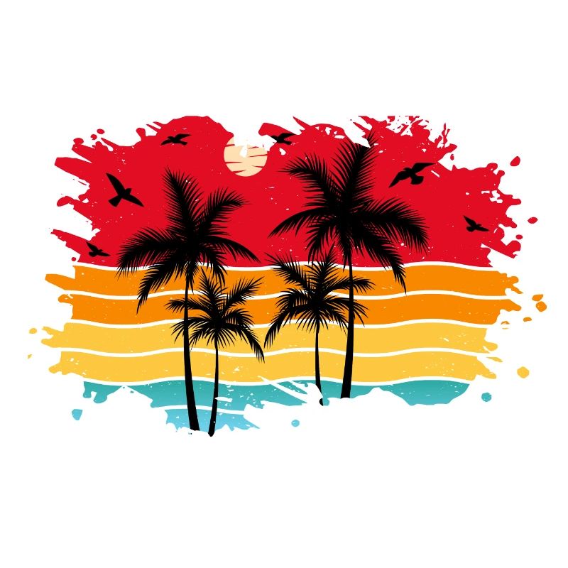Sunset beach summer gift beach retro