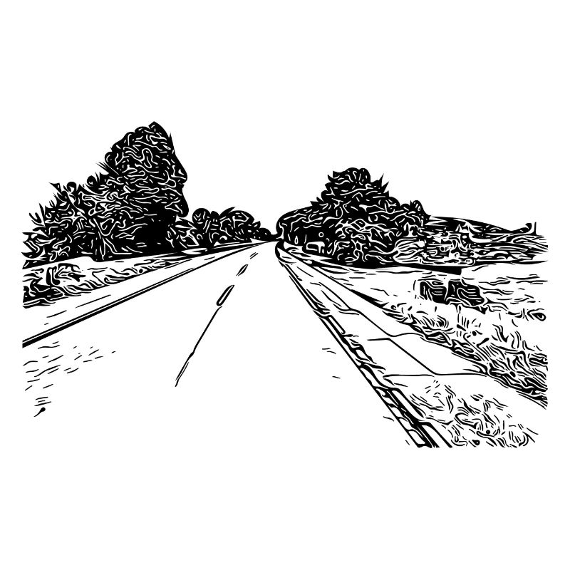 Einsame romantische Straße ins Nirgendwo
