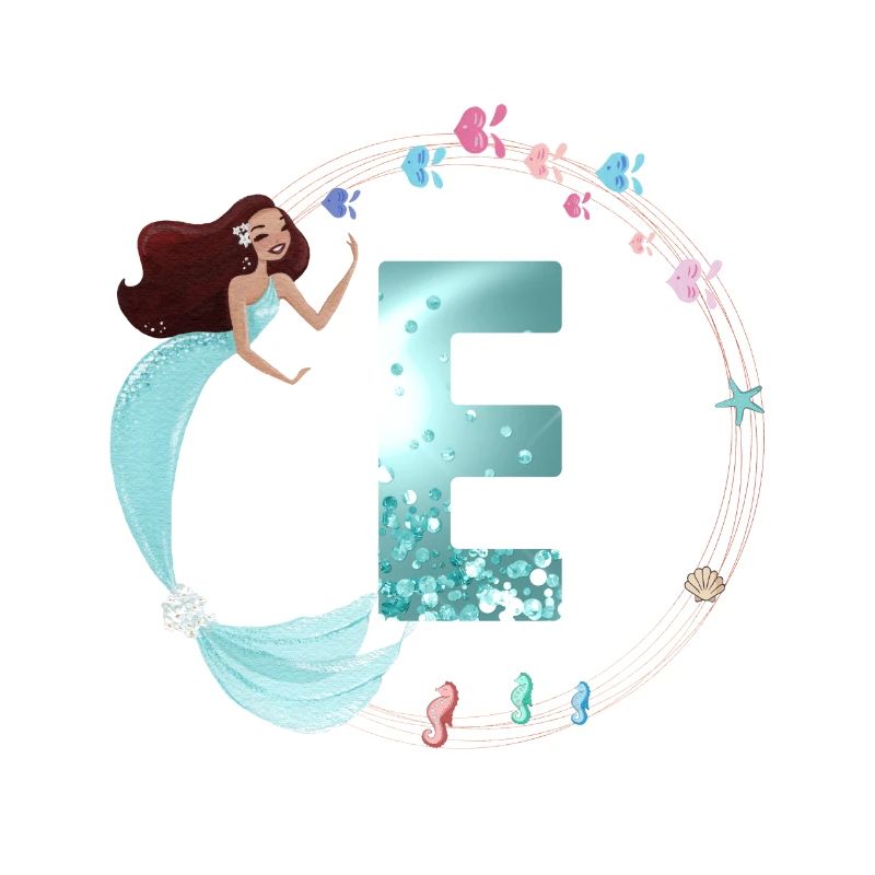 Customizable Monogram E Mermaid