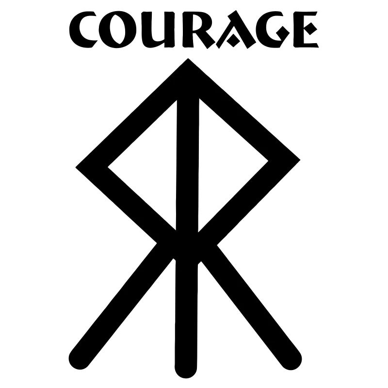 Courage Viking rune with text COURAGE