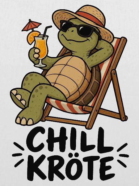 Chill-Kröte – Schildkröte im Liegestuhl