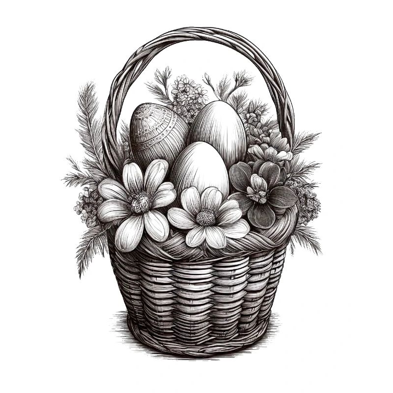 Easter: Easter eggs in a basket