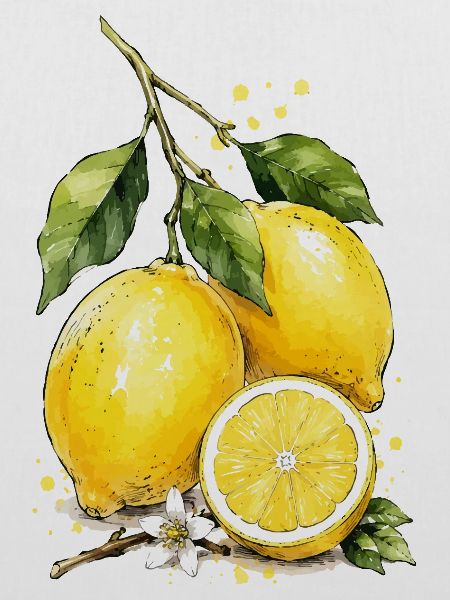 Zitronen Aquarell Frische