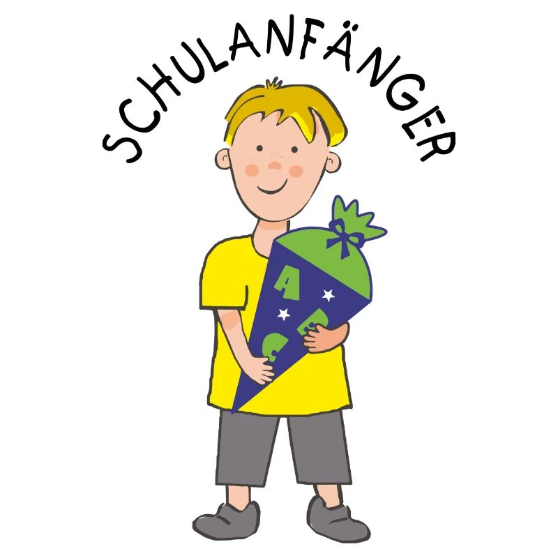 School Beginners - Boy with ABC Sugar Cone