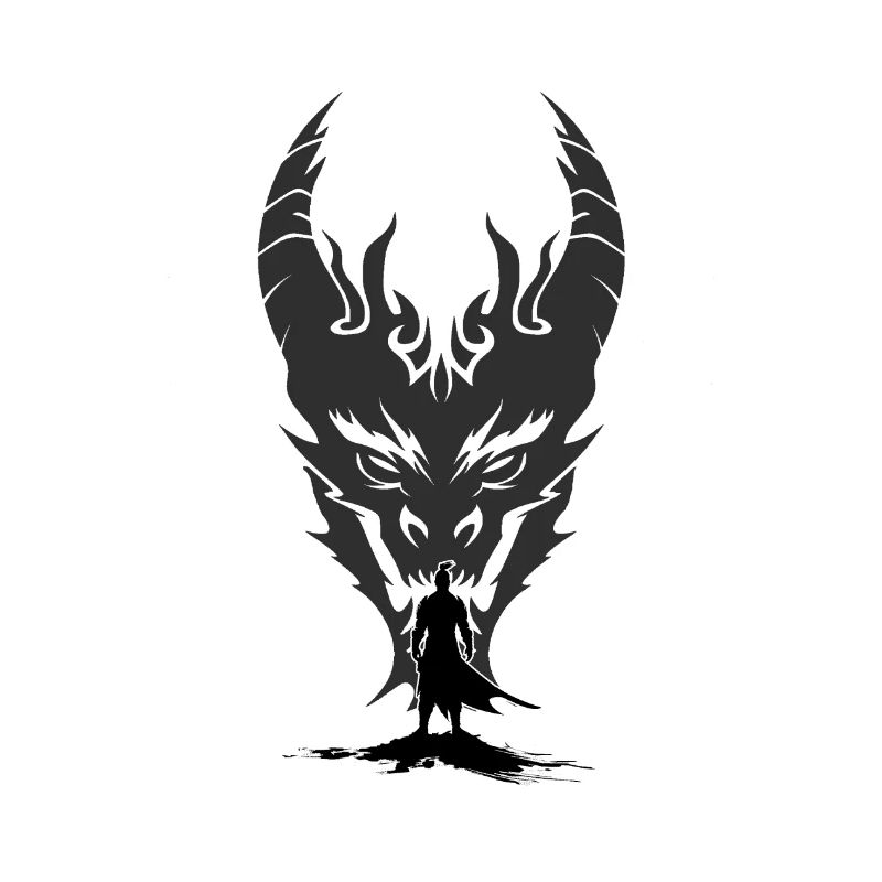 Drachenmasken Silhouette
