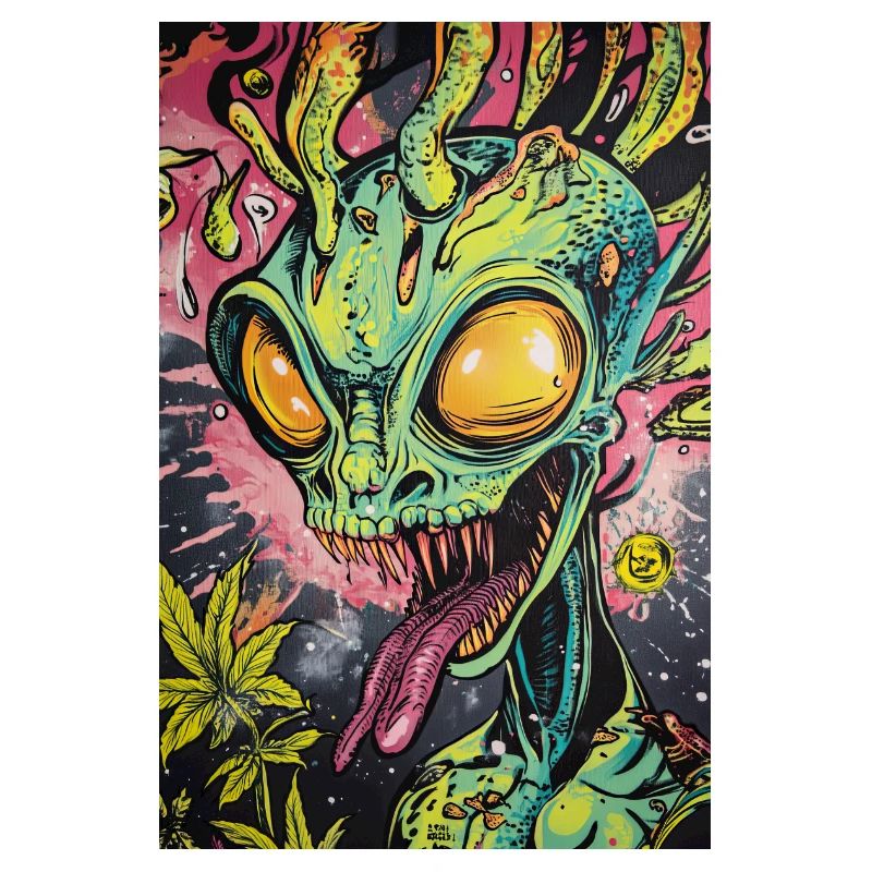 Graffiti néon extraterrestre psychédélique