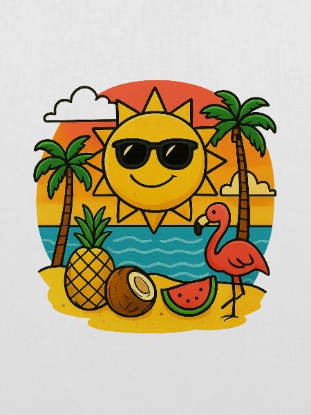 Sonniges Tropen-Design mit Flamingo