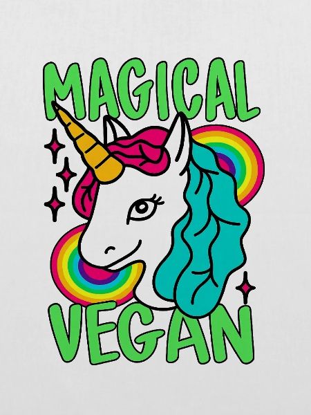 Magisches Go Vegan-Einhorn