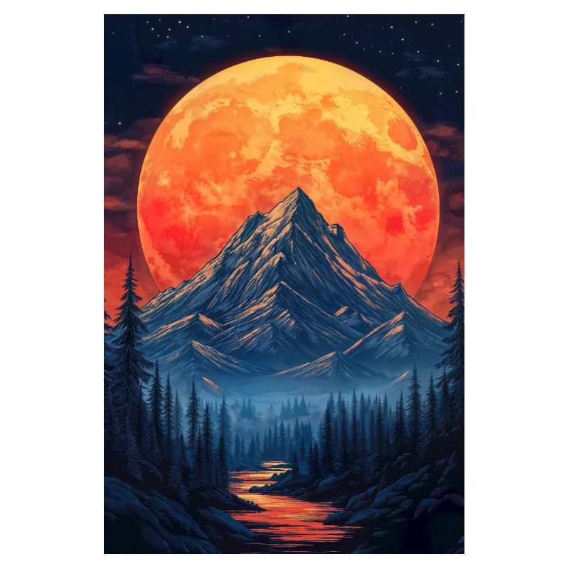 Illustration einer Gebirgslandschaft