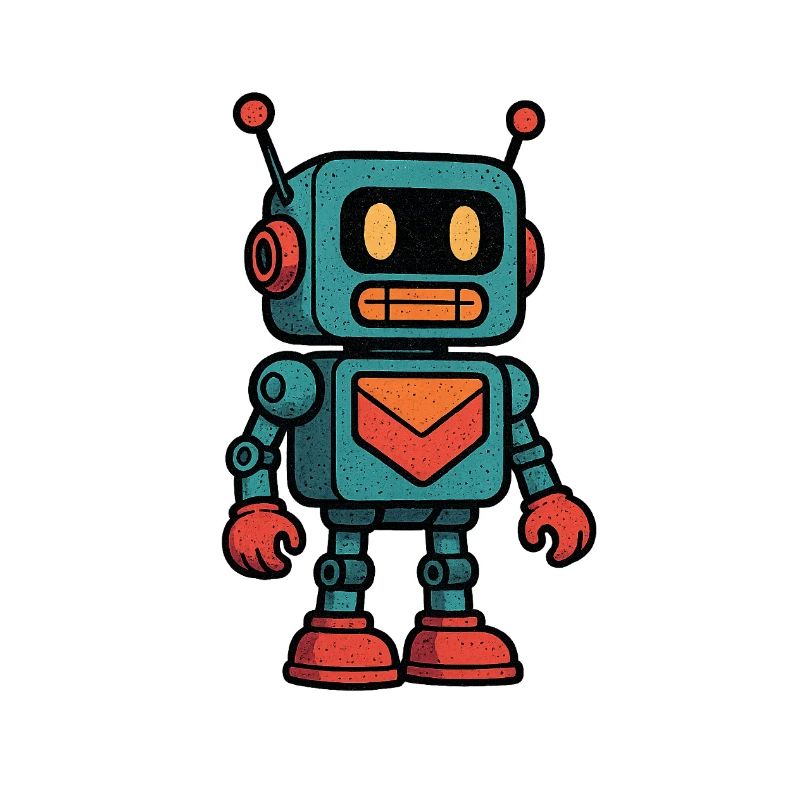 Retro Roboter Briefhalter