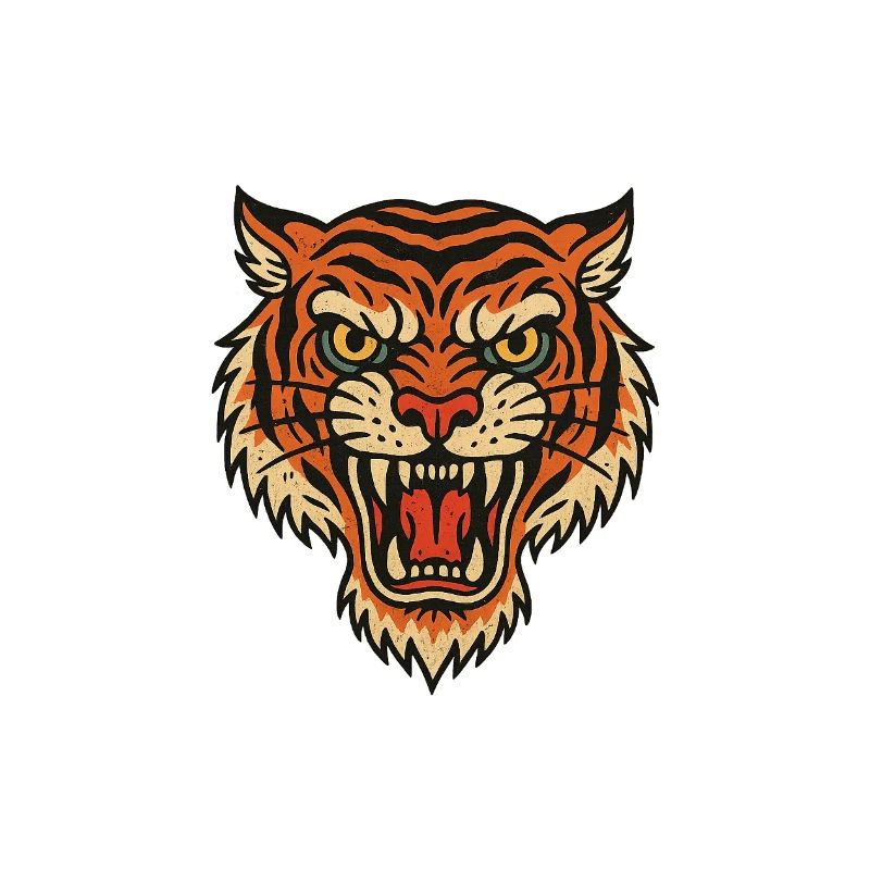 Wilder Tigerkopf Patch-Design