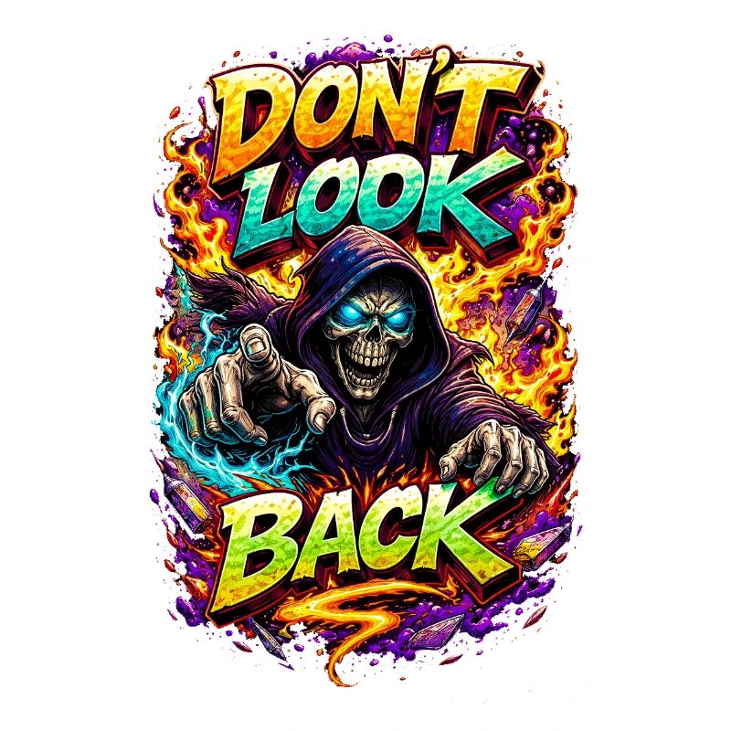 Dont Look Back Skeleton Neon