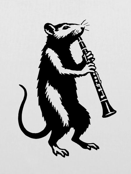 Musiker-Ratte mit Klarinette