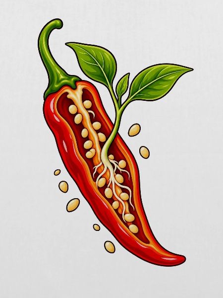 Roter Chili mit Samenakzent