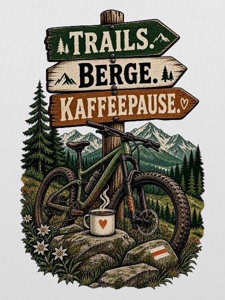 Trail Berge Kaffeepause – MTB Spruch
