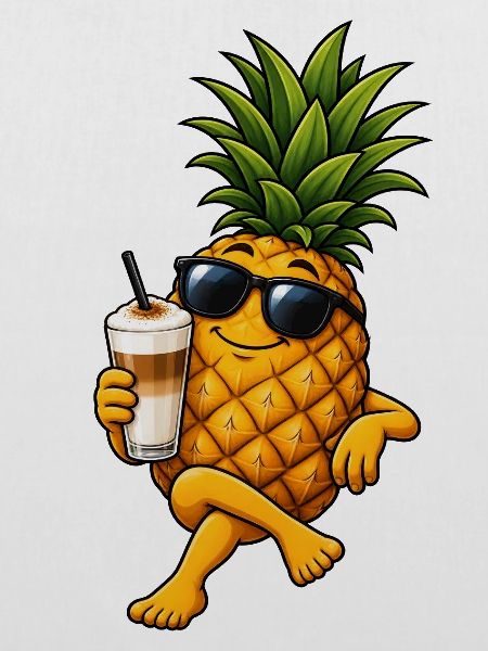 Ananas mit Latte Macchiato
