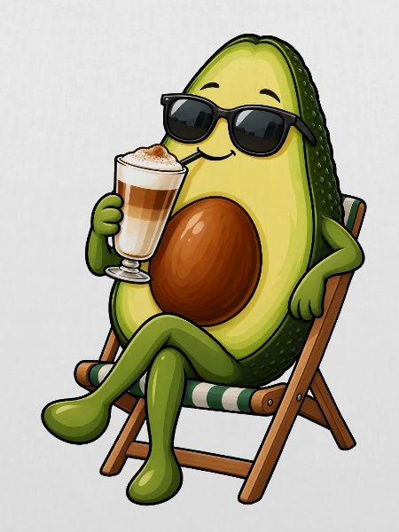 Avocado mit Latte Macchiato