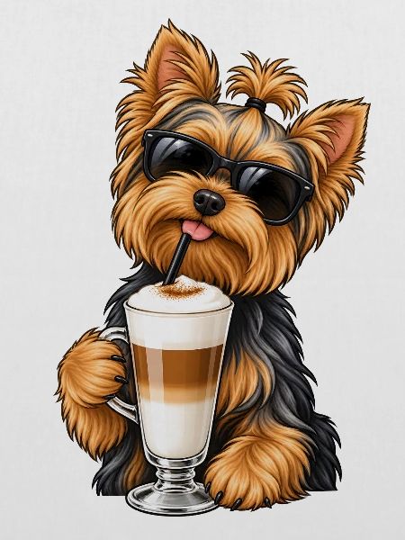 Yorkshire Terrier mit Latte Macchiato