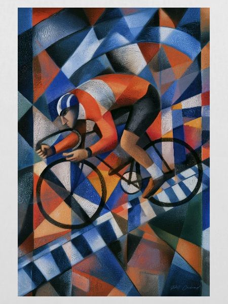 Fahrrad Kunst – abstrakter Rennradfahrer