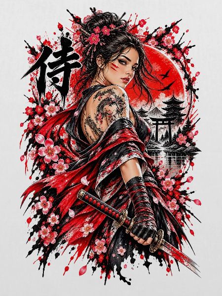 Japan Samurai Kriegerin – Sakura Design