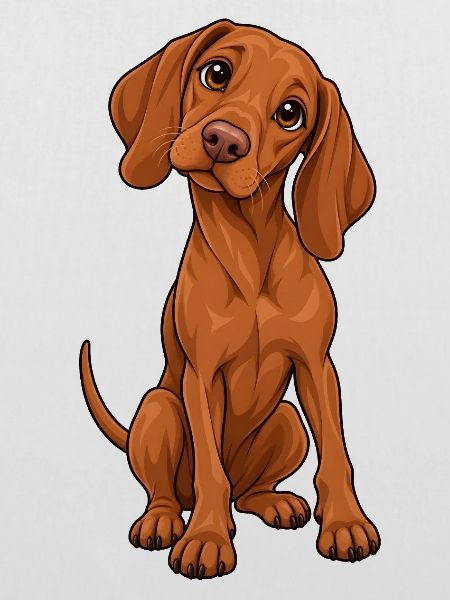 Vizsla im Kawaii Style