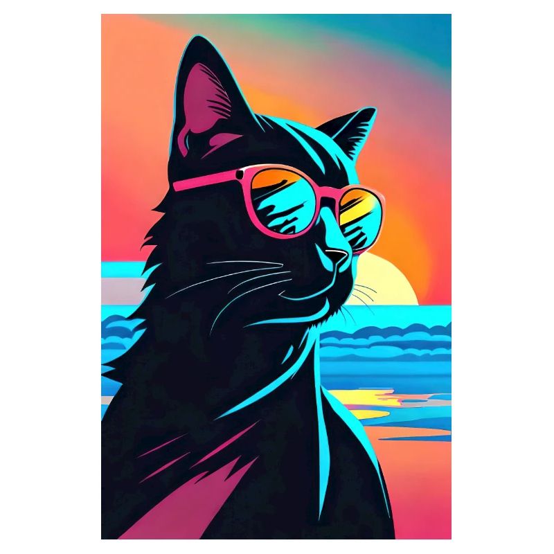 Synthwave Katze