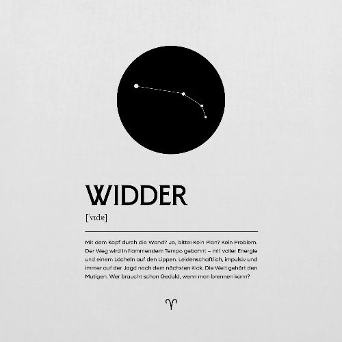 Sternzeichen WIDDER Poster Zodiac - Torba materiałowa